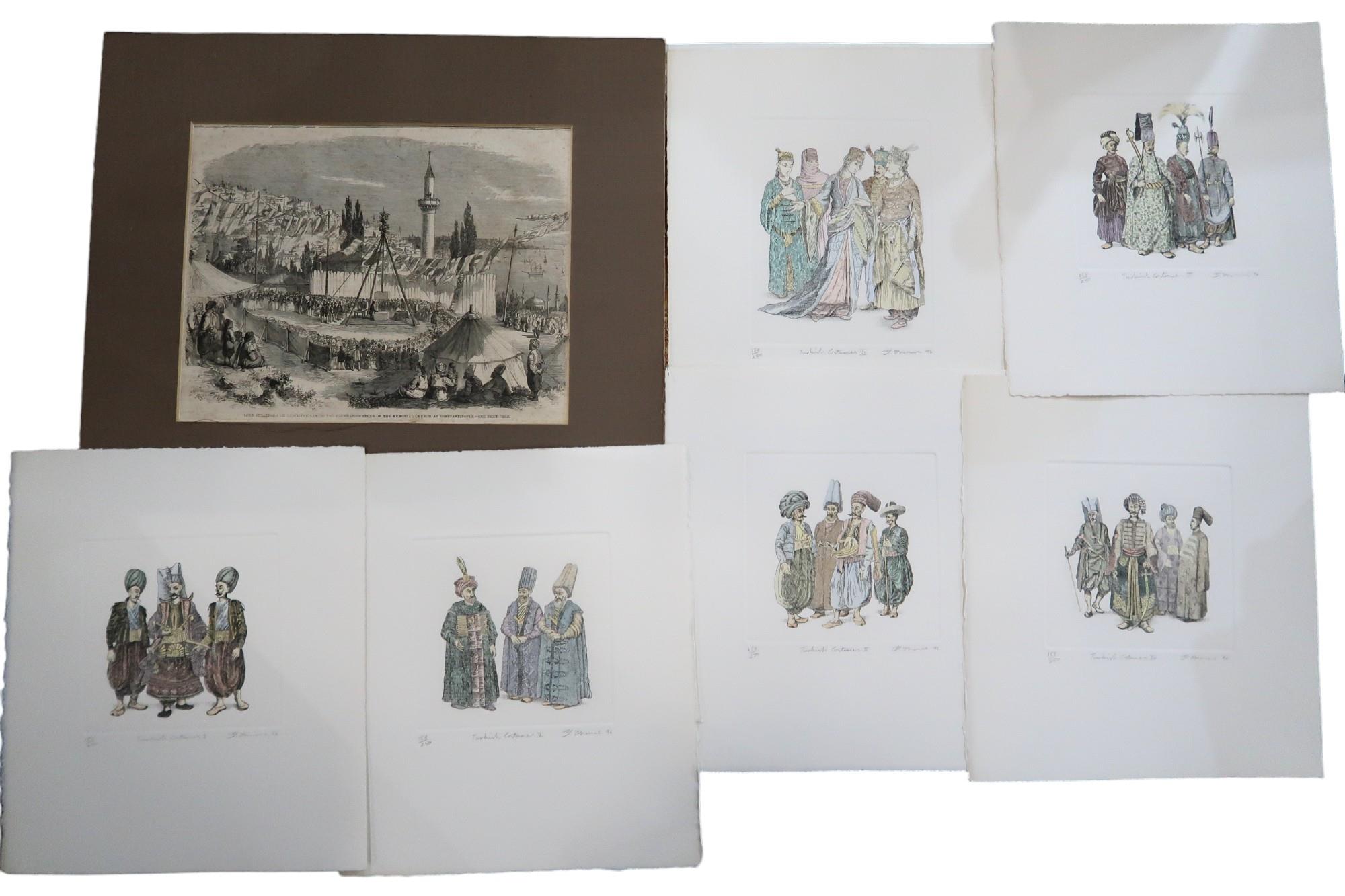 Ottoman Interest; A collection of mainly etchings and engravings including; After Jean Brindesi; - Image 2 of 3