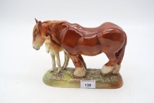 A Royal Doulton figure of a Chestnut mare and foal HN2522  Condition Report:one ear restored
