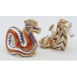 A Royal Crown Derby dragon and seahorse, no stoppers, seconds Condition Report:Available upon