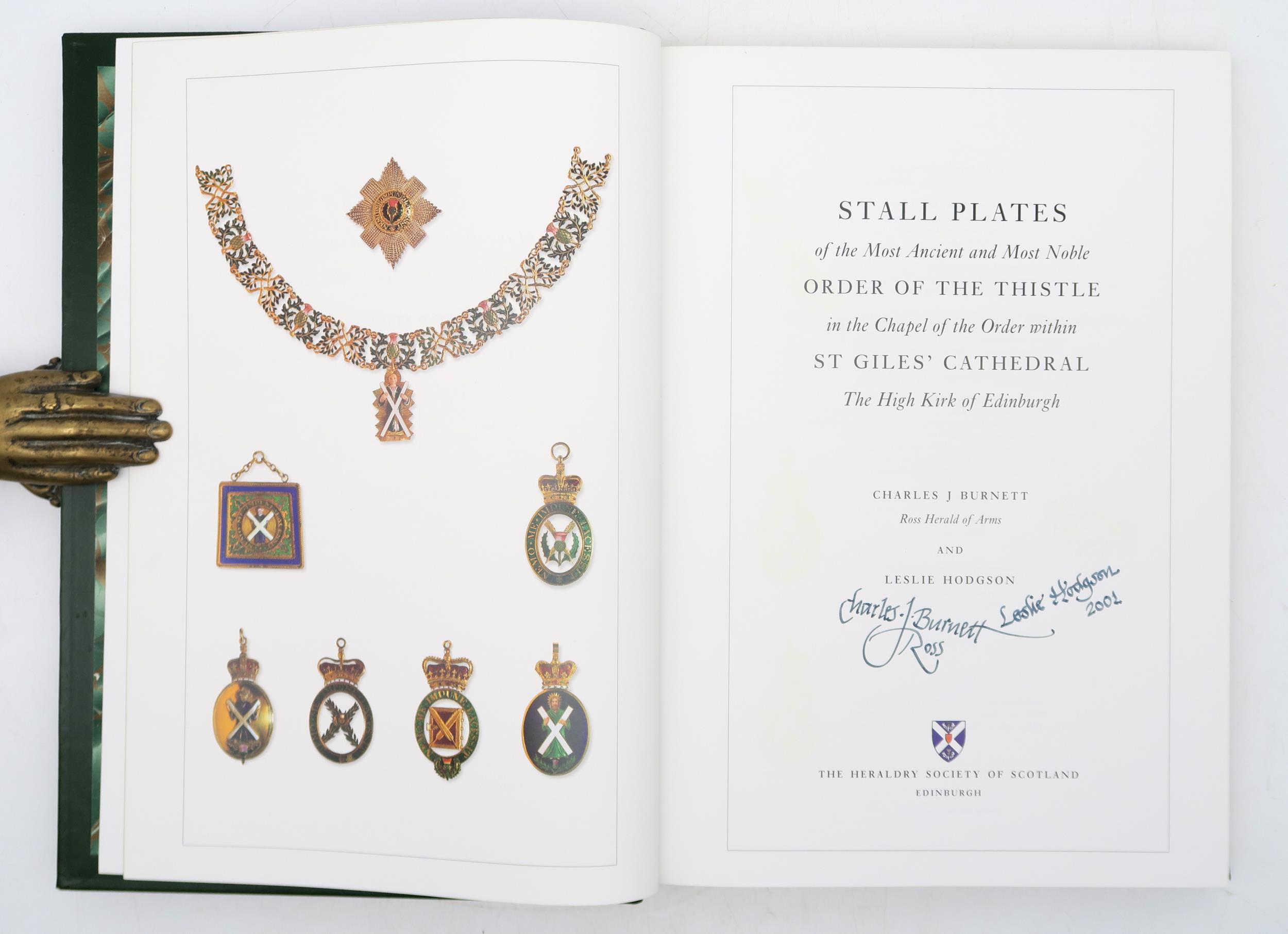 Burnett, Charles J. & Hodgson, Leslie Stall Plates of the Most Ancient and Most Noble  Order of - Image 2 of 2