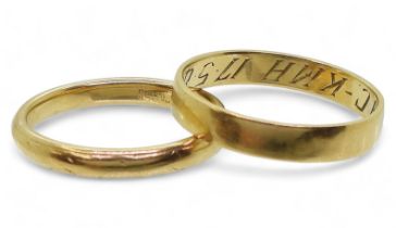 An 18ct gold wedding ring, stamped with the brand Seifert Orange Blossom, size O, together with a