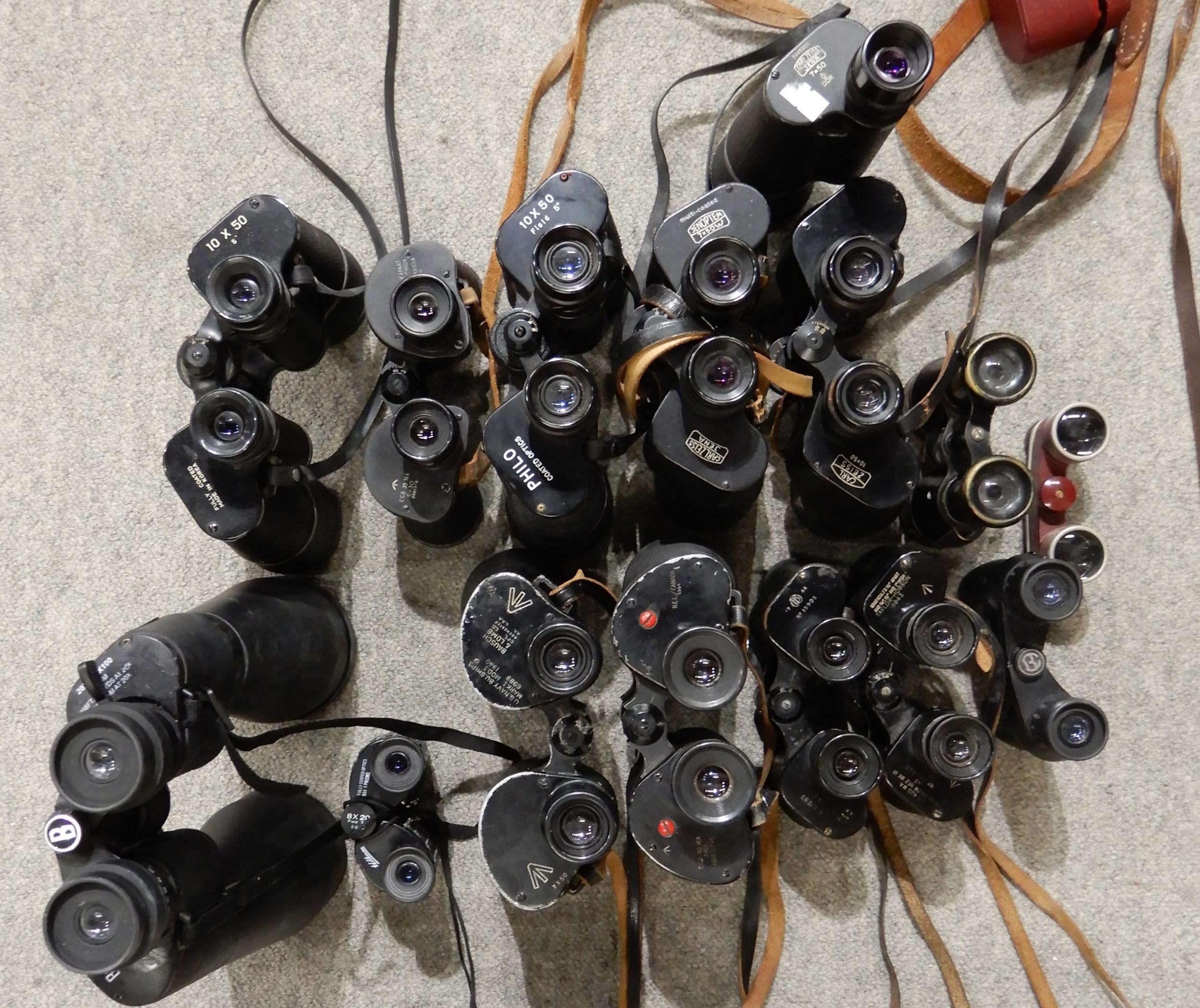 A quantity of binoculars various makers and models Carl Zeiss, Taylor Hobson, Tento etc Condition - Image 20 of 23