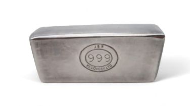 A 999 silver ingot, by JBR Recovery Ltd, 269gms Condition Report:Available upon request