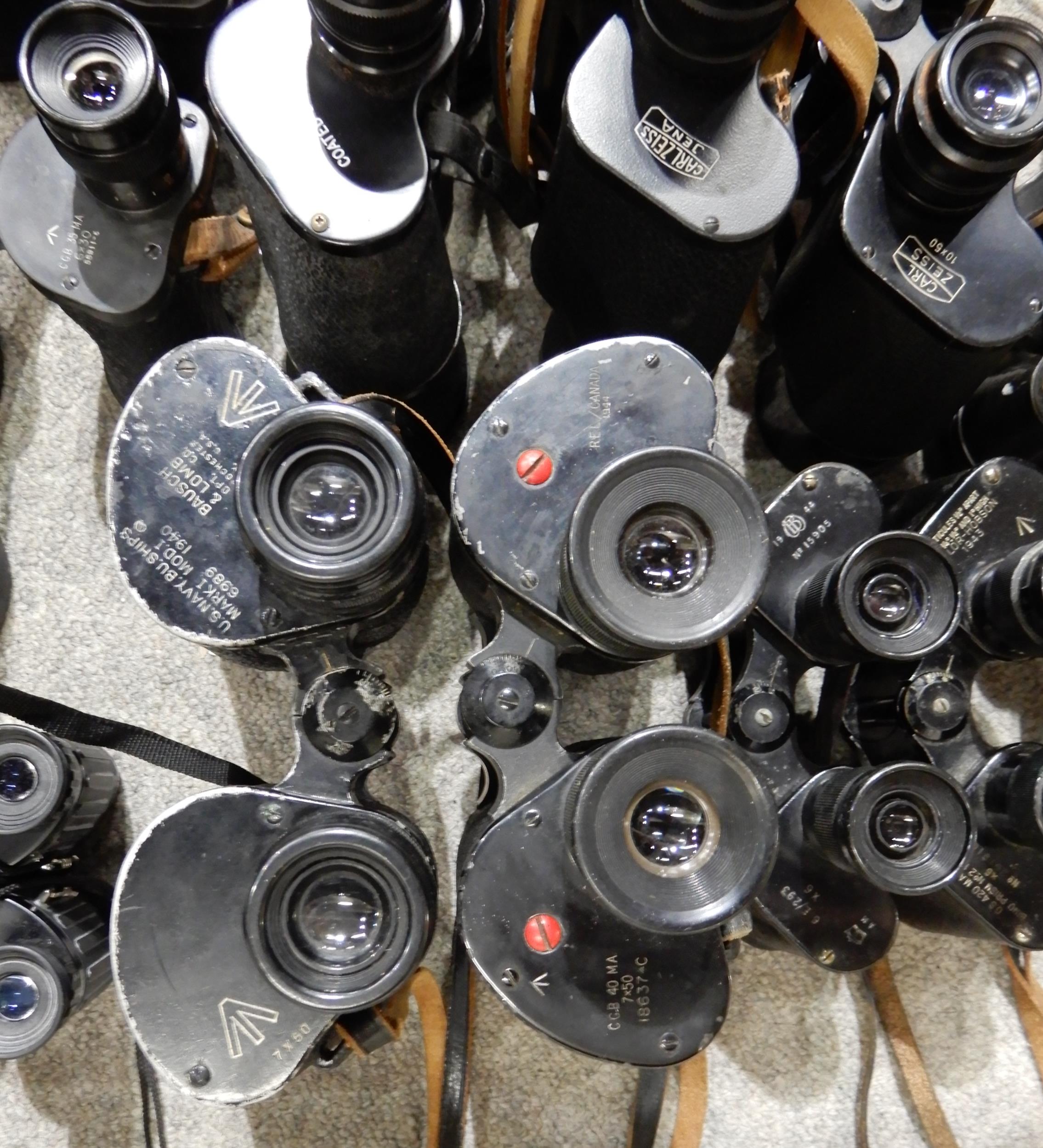 A quantity of binoculars various makers and models Carl Zeiss, Taylor Hobson, Tento etc Condition - Image 19 of 23