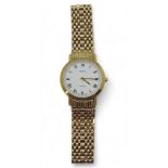 A 9ct gold Geneve quartz ladies watch, weight including mechanism 30gms Condition Report:Available