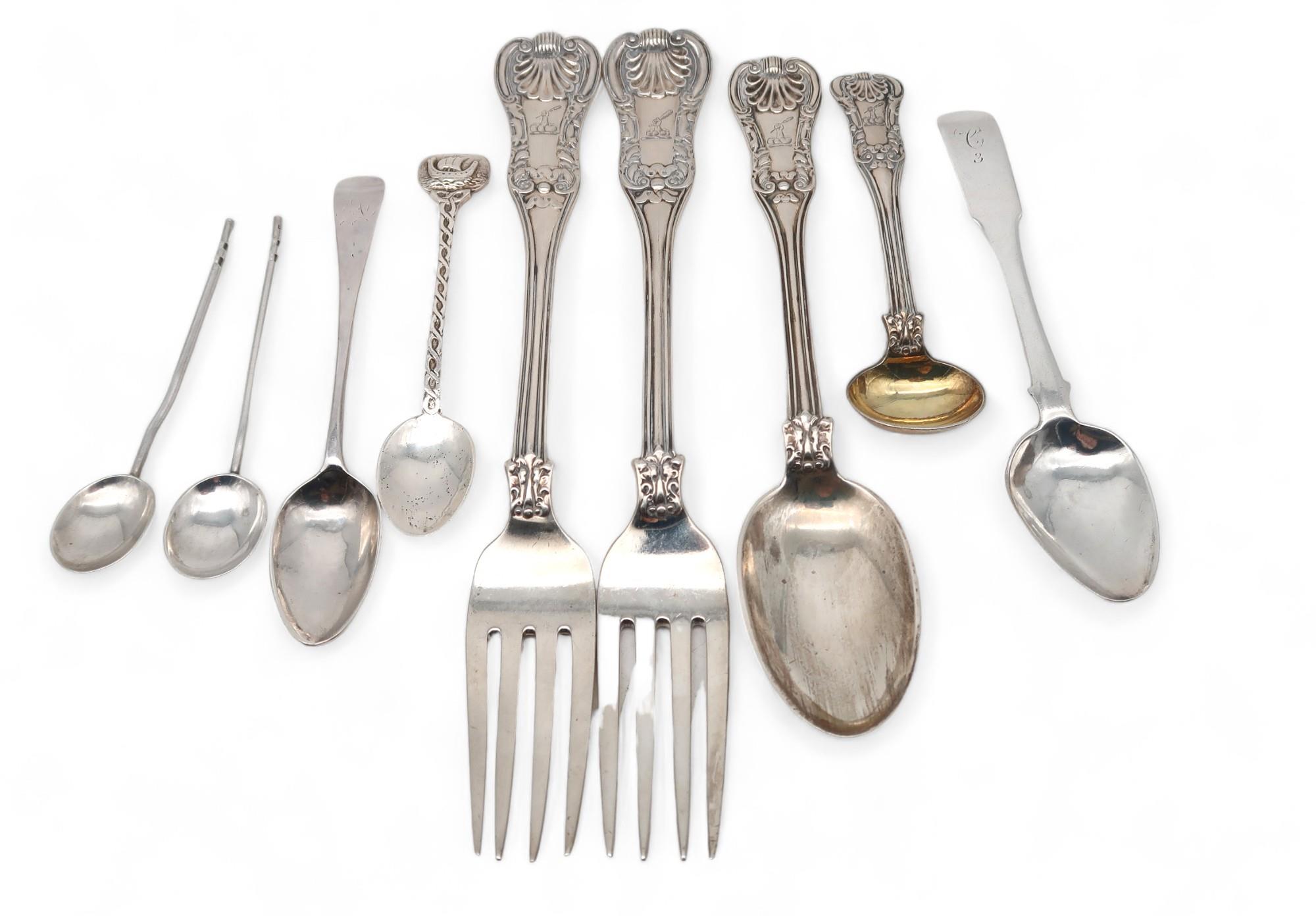 Two Georgian / William IV Scottish silver forks, by Milne & Campbell, one Glasgow 1825, another