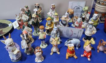 A collection of Beswick figures including nine English Country Folk; eight Winnie the Pooh