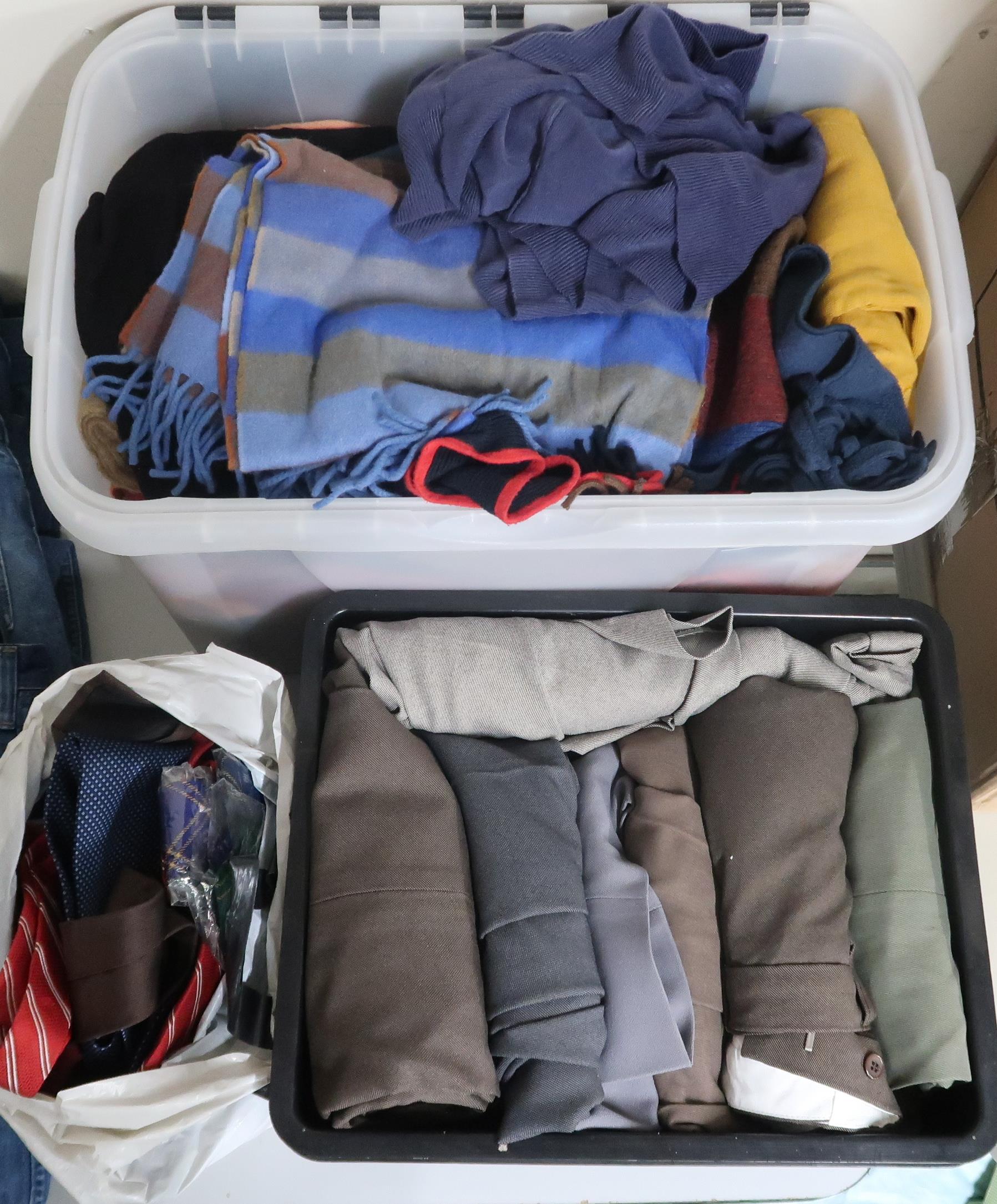 A lot of four boxes of assorted gents shirts, a box of gents trousers, a box of assorted knit - Image 3 of 3