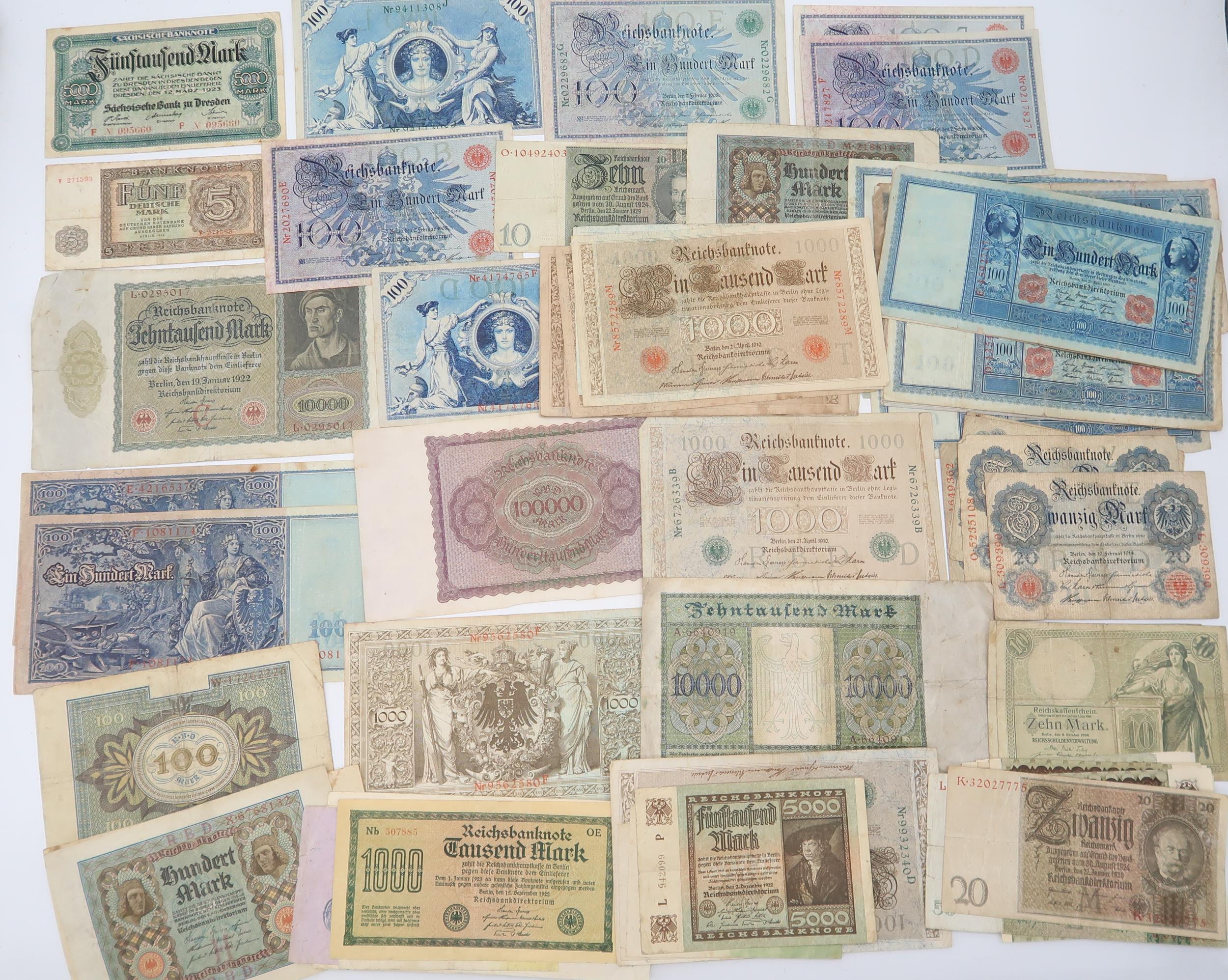 GERMANY a quantity of Reichsbanknote together with banknotes from the far east and South East Asia