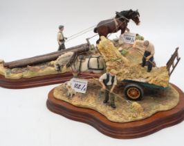 Two Border Fine Arts Limited edition groups including Logging, model no BO700, 661/1750 by Ray