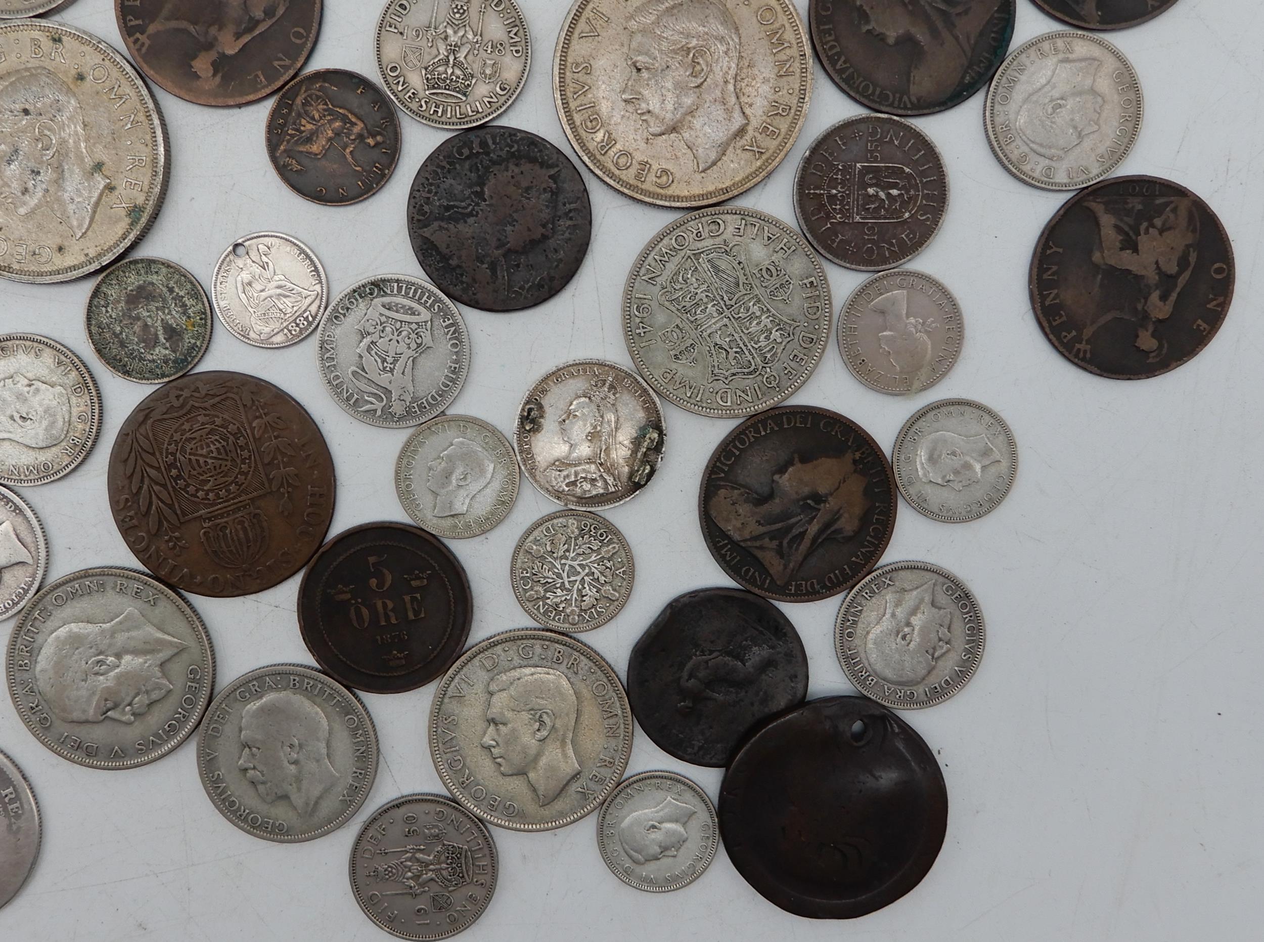 A lot comprising various Great Britain coins with George III and Victoria examples  Condition - Image 5 of 8