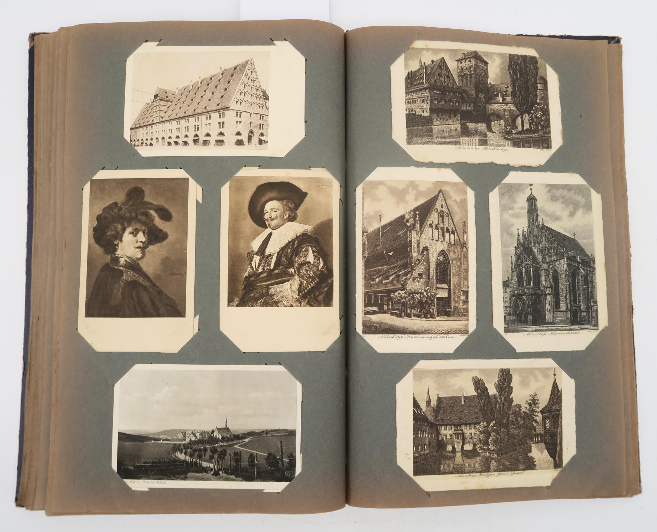 An album of early-20th century German illustrated and photographic postcards, to include views of - Image 5 of 6