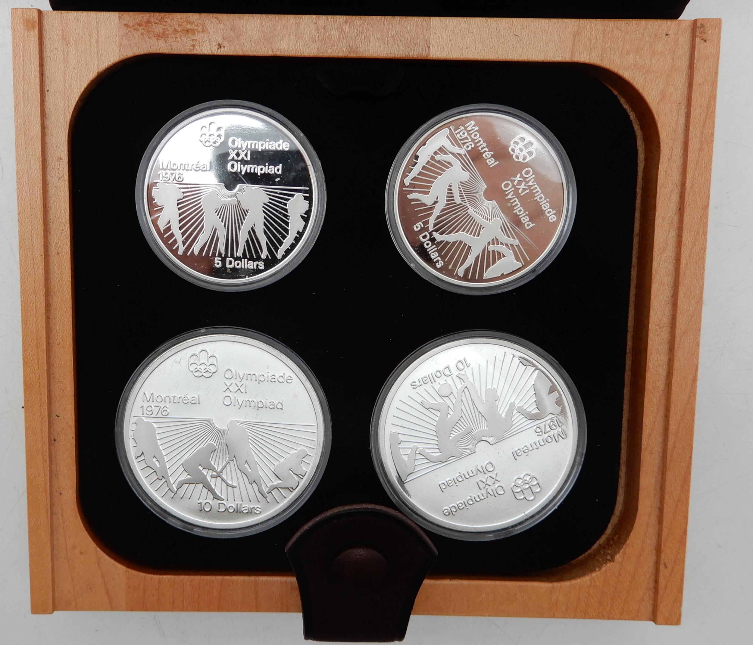 Canada Montreal Olympics 1976 silver four coin proof sets in presentation cases (4) Condition - Image 2 of 7