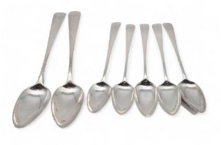 Four Georgian  Scottish silver dessert spoons, by Robert Gray & Sons, Edinburgh 1807, another
