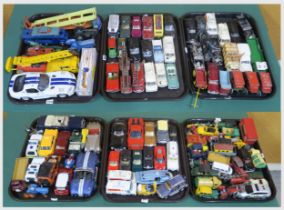 A considerable quantity of play-worn die-cast model vehicles, with examples by Dinky, Britains,