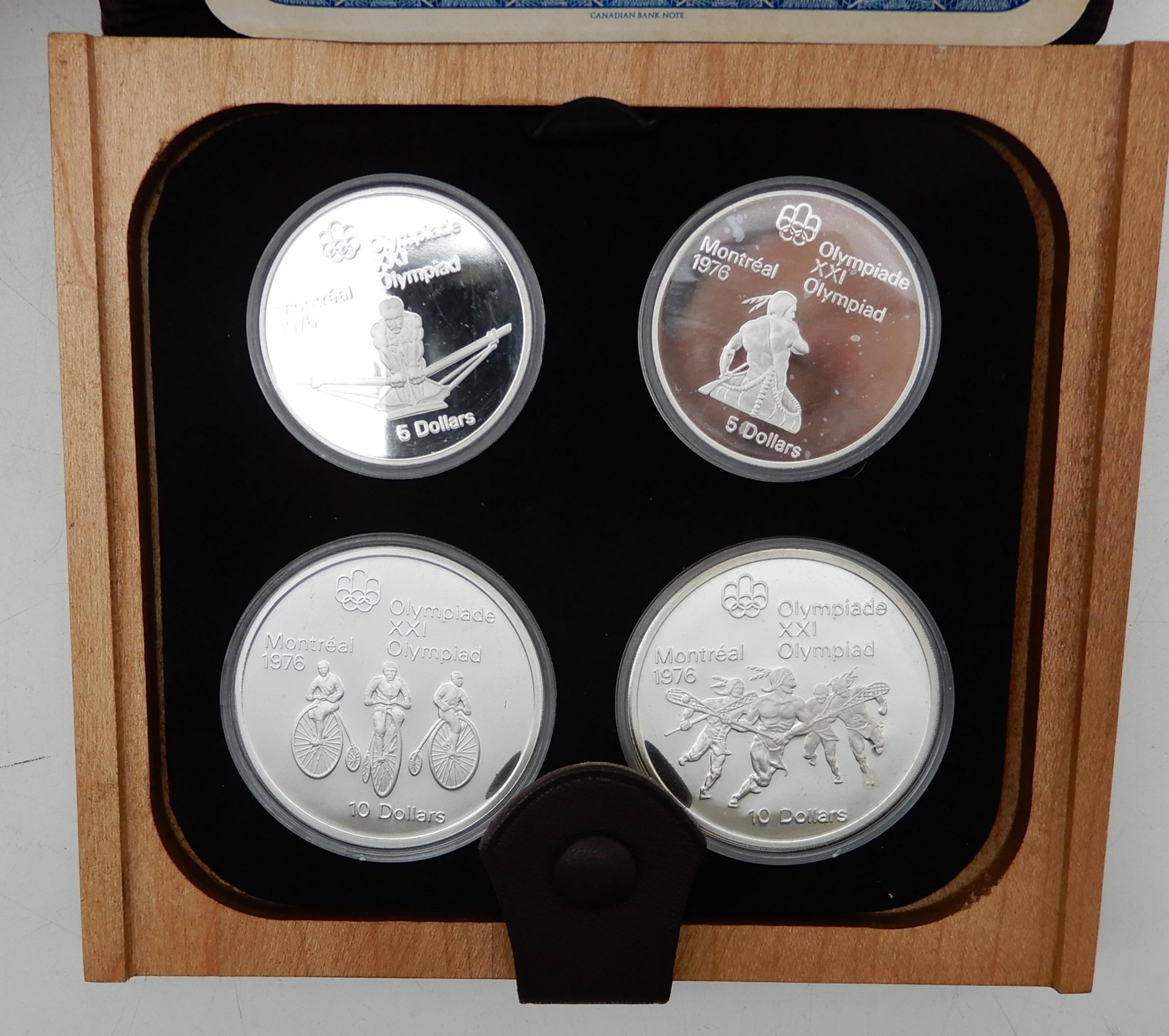 Canada Montreal Olympics 1976 silver four coin proof sets in presentation cases (4) Condition - Image 3 of 7