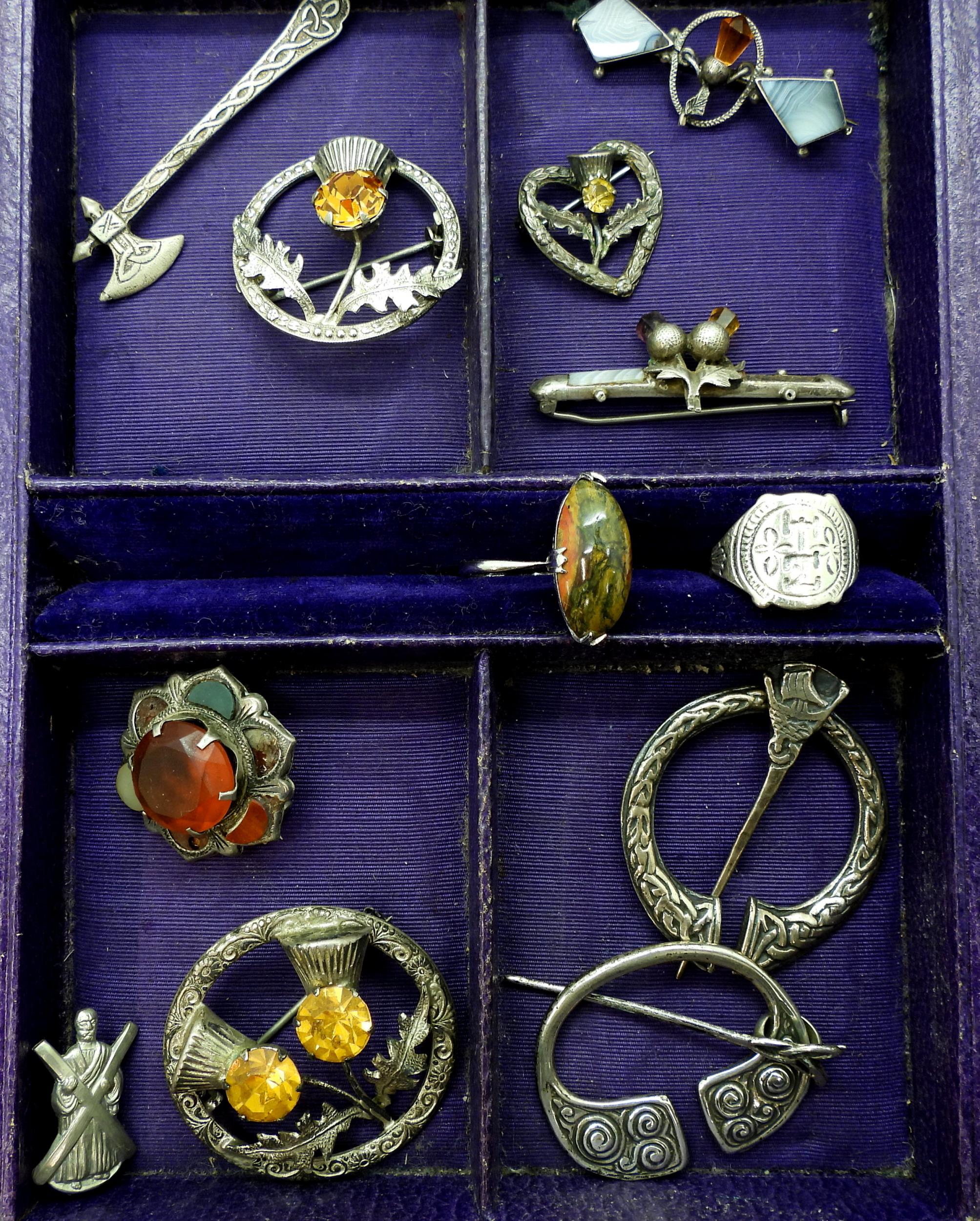 Scottish themed jewellery to include an Iain MacCormick, pen annular brooch, a further example by - Image 2 of 4