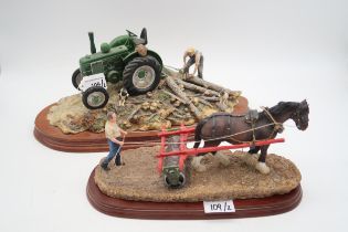 Border Fine Arts 'Hauling Out' (Field Marshall Tractor), model No. JH98 by Ray Ayres, limited