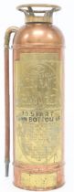 A 20th century copper and brass "Accurate" patent fire extinguisher, 60cm high Condition Report: