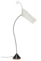 A 20TH CENTURY RICCARDO DALISI FOR OLUCE "SISTER" STANDARD LAMP  with cream plastic shade on black