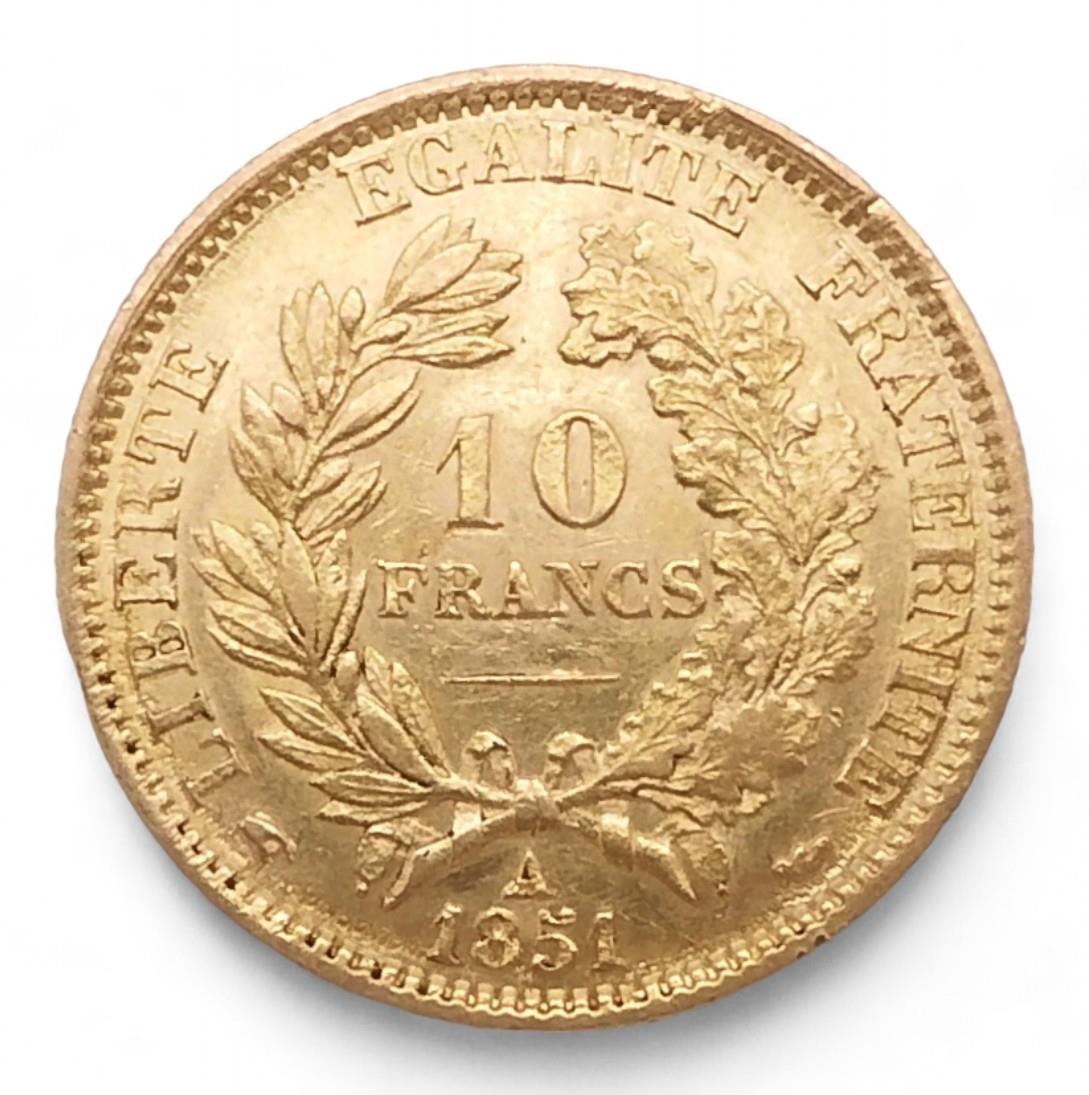 FRANCE SECOND REPUBLIC (1848-1852) 10 Francs 1851 Obverse Ceres type head laureate to the right - Image 3 of 4