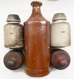 Great Western Railway stoneware Ink Bottle nicely inscribed near the base with full company name.