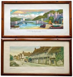 Carriage Prints qty 2 comprising: Bildeston, Suffolk by Horace Wright from the LNER Post War