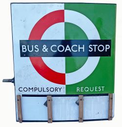 LT enamel Bus & Coach Stop sign, double sided.