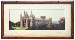 Carriage Print Peterborough Cathedral by Fred Taylor from the LNER Pre War Series. In an original