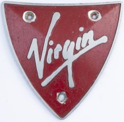 Virgin Pendolino Class 390 cast aluminium nose cone badge. In as removed condition with 149-02