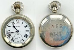 LNER Pocket Watch by Selex. Enamel face with lower second hand, no damage to enamel, rear engraved