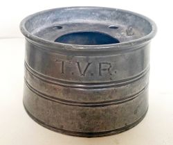 Taff Vale Railway pewter Inkwell inscribed TVR on side. Sadly missing the hinged lid.