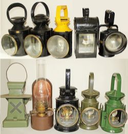 Handlamp miscellany, quantity 10 to include: BR(E) 3 aspect complete; BR 3 aspect slatted glass
