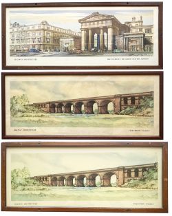 Carriage Prints qty 3 BR(M) Architecture Series comprising: Wolverton Viaduct by Kenneth Steel in