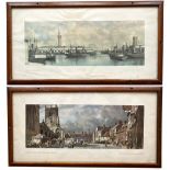 Carriage Prints qty 2 comprising: Grimsby, Lincolnshire by L T Holding; Saturday Market Place, Kings