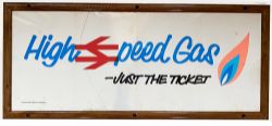 HIGH SPEED GAS (with BR double arrow logo). A 1970s carriage advertisement panel by British Gas in