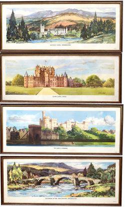 Carriage Prints qty 4 comprising: Balmoral Castle, Aberdeenshire by Kenneth Steel; Glamis Castle,