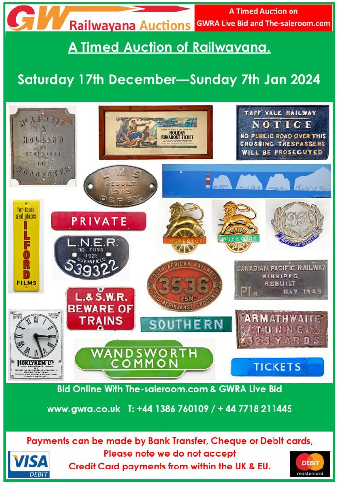 Railwayana Timed Auction