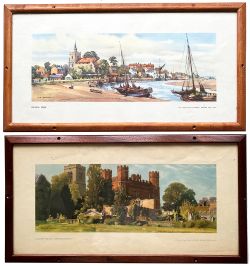 Carriage Prints qty 2 comprising: Maldon, Essex by Henry Denham; Buckden Palace, Huntingdonshire