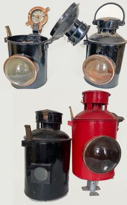 BR Signal Lamps, quantity 4 with interiors except the red example. One is fitted with an unusual