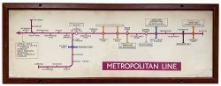 METROPOLITAN LINE Railway Carriage Panel  Line Diagram. October 1953.  Ref: 1053/2208M/2000R.