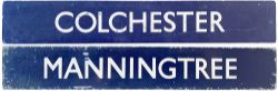 BR Eastern Region metal Carriage Destination Plates, x2, COLCHESTER and MANNINGTREE. Each measures