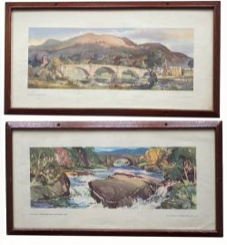 Carriage Prints qty 2 comprising: Dunkeld, Perthshire by Jack Merriott from the LNER Post War