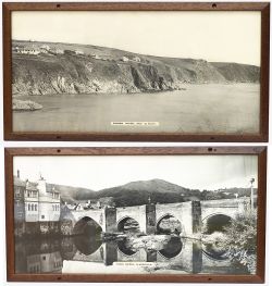 GWR Photographic Carriage Panels x 2 c1940 TOWN BRIDGE, LLANGOLLEN together with another GORRAN