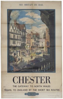 Poster BR(M) CHESTER THE GATEWAY TO NORTH WALES by S.R.Badmin. Double Royal 25in x 40in. In good