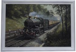 Original oil painting by Mike Jeffries of GWR King 6000 King George V on the Merchant Venturer