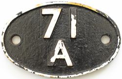 Shedplate 71A Eastleigh 1950-September 1963. This ex LSWR shed housed eleven King Arthurs and