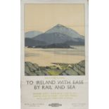 Poster BR(M) SHEEPHAVEN DONEGAL TO IRELAND WITH EASE BY RAIL AND SEA by Paul Henry. Double Royal