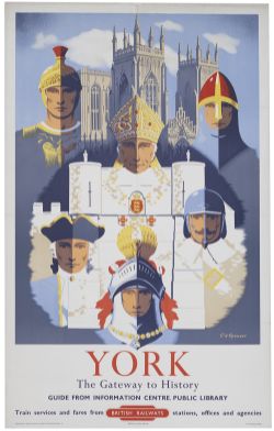 Poster BR(NE) YORK THE GATEWAY TO HISTORY by E.H.Spencer. Double Royal 25in x 40in. In excellent