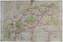 London & South Western Railway MAP OF LONDON & SUBURBAN LINES 1906. In fair condition with some tape